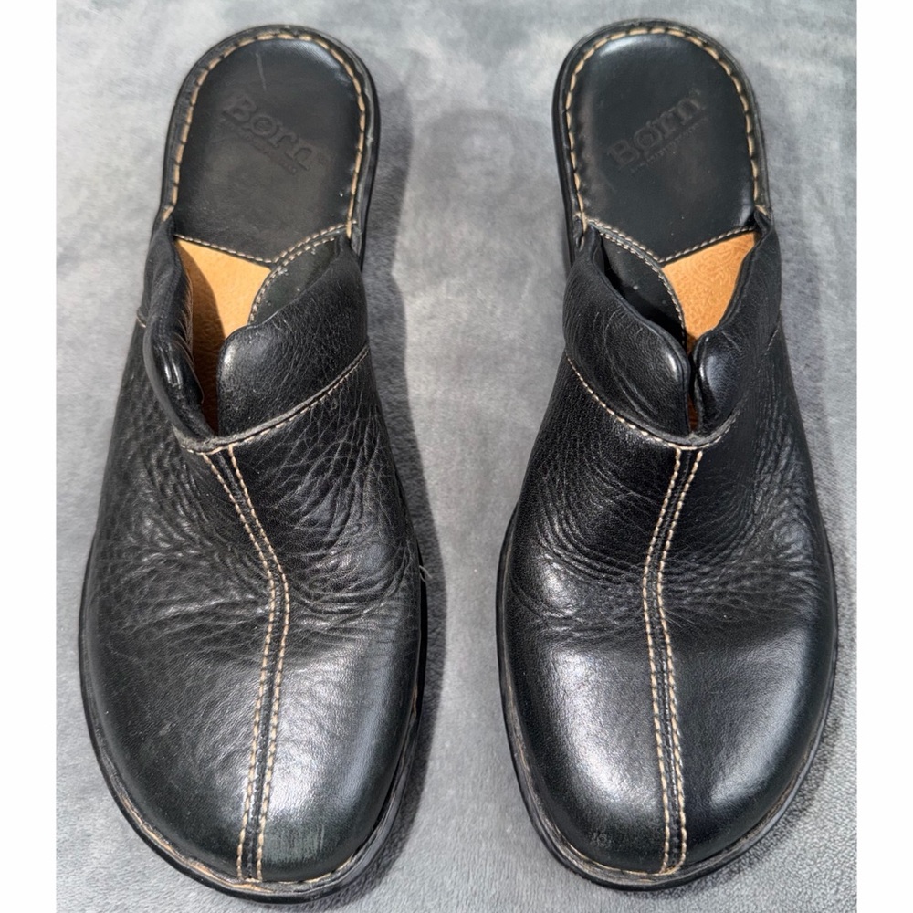 🖤 Born Leather Wedged Mules